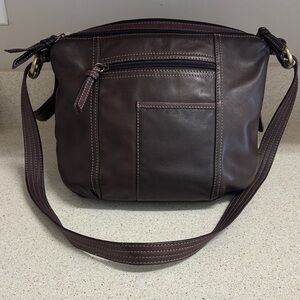 Tignenello Brown Leather Hobo Bag